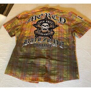Bulzeye Black Label XXL Button Down Short Sleeve Shirt Live/Die Free Death Glory